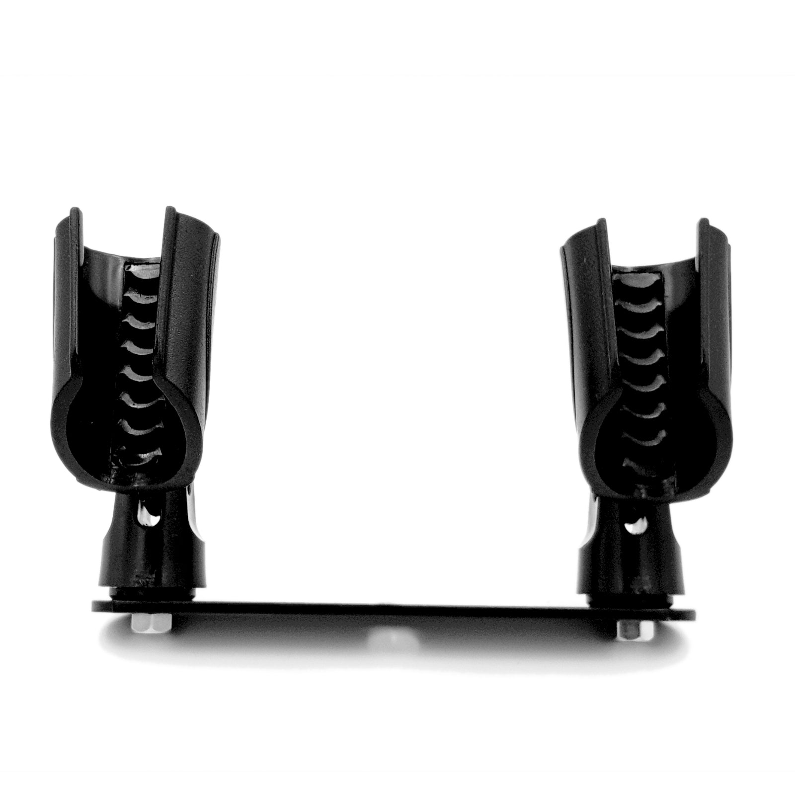 Dual Microphone Holder 2 Way Arm Double Heavy duty Mic Clip Stereo Mount Bracket