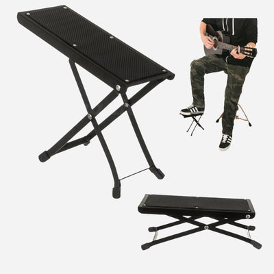 Ashtec Guitarist’s footstool Adjustable Guitar Bass Foot Rest Stool Solid Metal