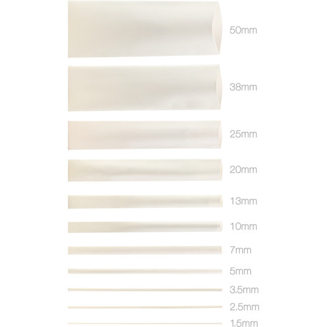 HS13WHT 13MMX1.2M HEAT SHRINK - WHITE HSWT135 KUHS-225-12-WT-L