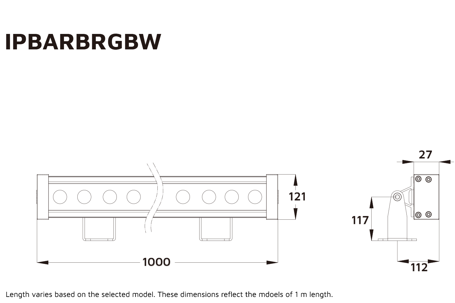 Event Lighting IPBARBRGBW - RGBW IP Rated LED Bar