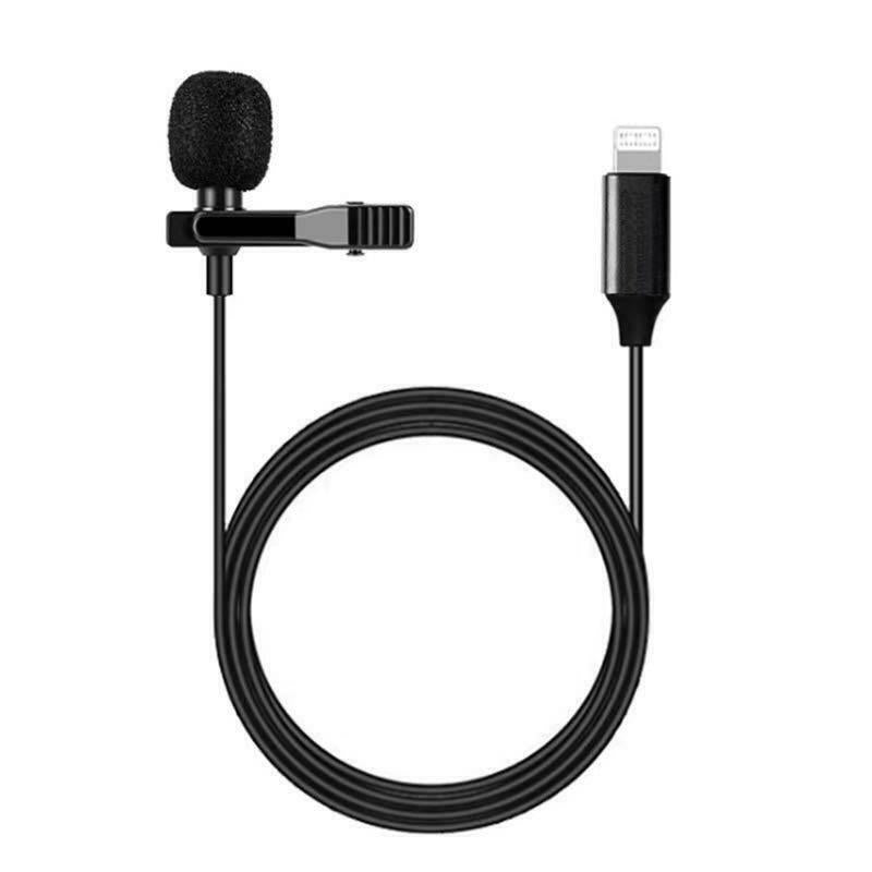 Microphone Lapel Lavalier to Lightning or Type-C USB Suits Apple iPhone Samsung or Android