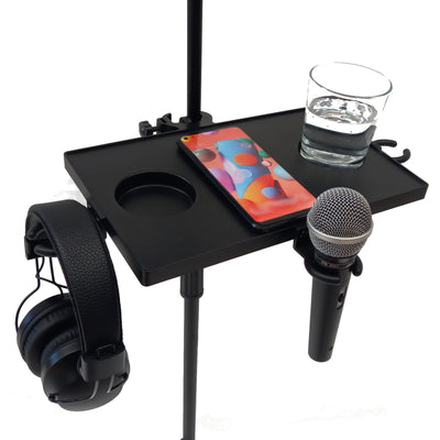 Music Mic Stand Clamp-on Tray Metal Shelf For Accessories Projector Stand Mouse Pad