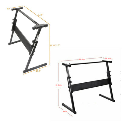 Keyboard Piano Stand Z Type Height Adjustable For 54 / 61 Keys Steel Frame