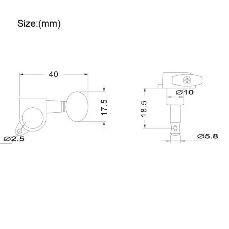 Ukulele Tuning Pegs Parts Uke Chromed Mini Sealed Machine Head Complete set of 4