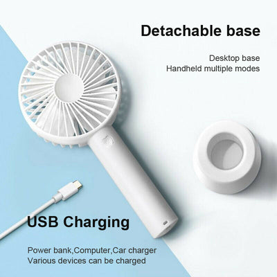 Portable Handheld USB Rechargeable Fan Device Desktop Air Cooler Outdoor Travel Car Home Office