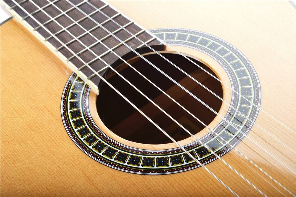 Classical Guitar Nylon Strings With Cutaway Natural Full Size 39 inches