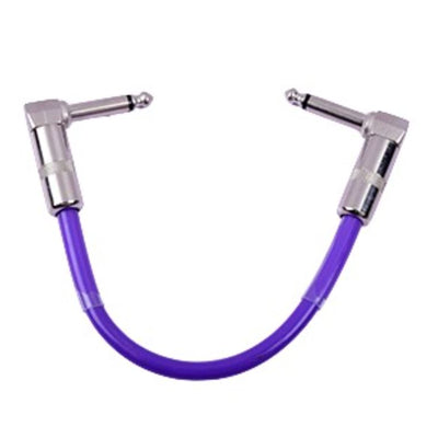 Premium 20cm Guitar Effect Pedal Patch Cables 5 Colours Right Angle 1/4" TS 6.35mm