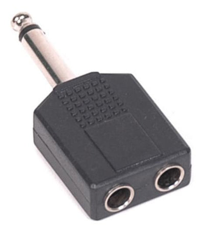 ¼” TS Mono Jack 6.5mm to 2x ¼” TS Mono sockets Splitter Adapter