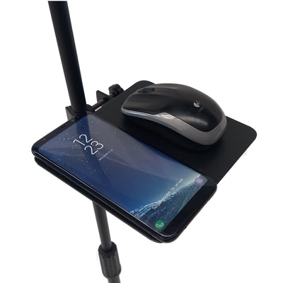 Music Mic Stand Clamp-on Tray Metal Shelf For Accessories Projector Stand Mouse Pad