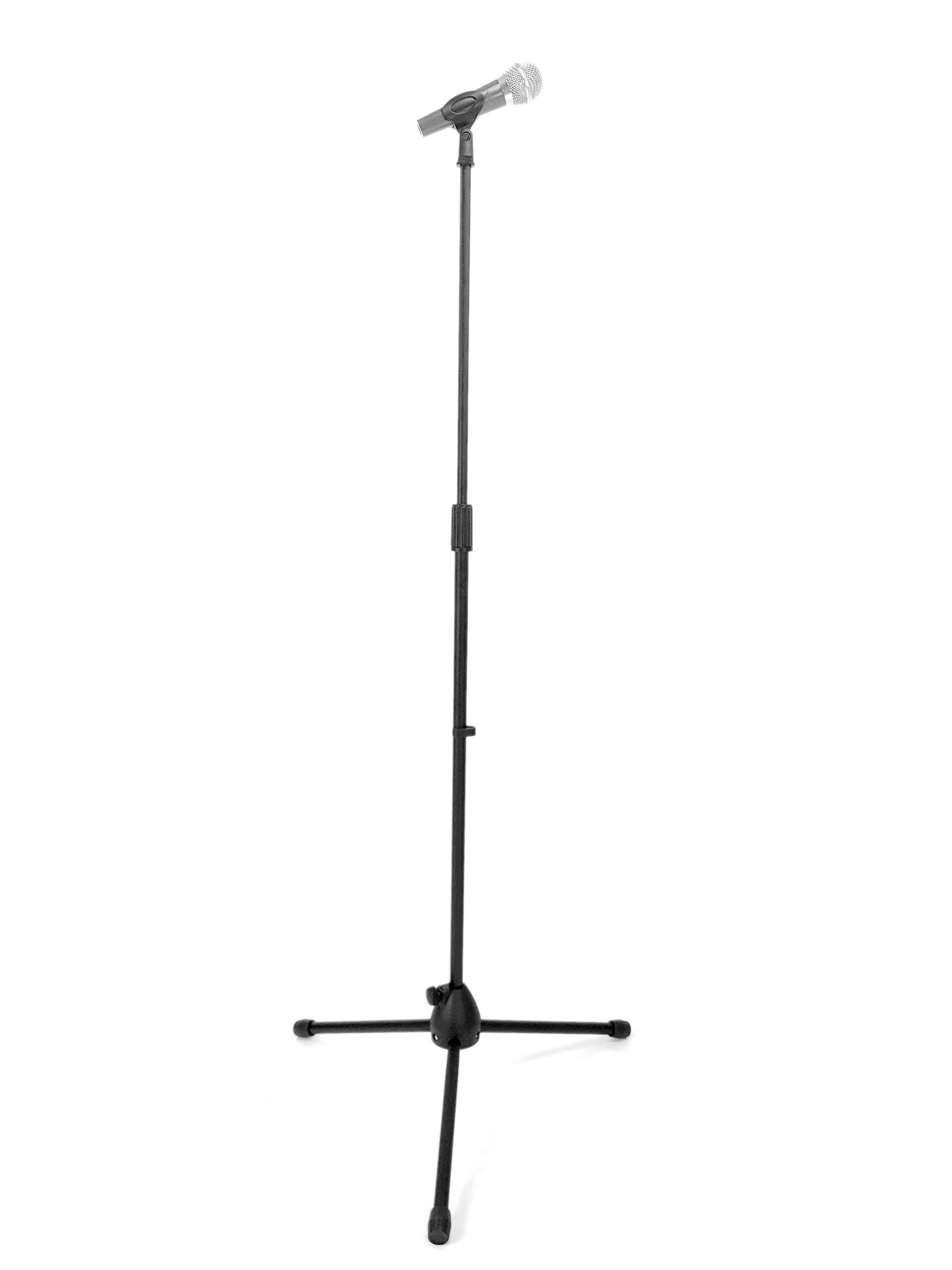 Microphone Stand with Mic Clip Tripod Base Straight Classic Style with Adjustable Height