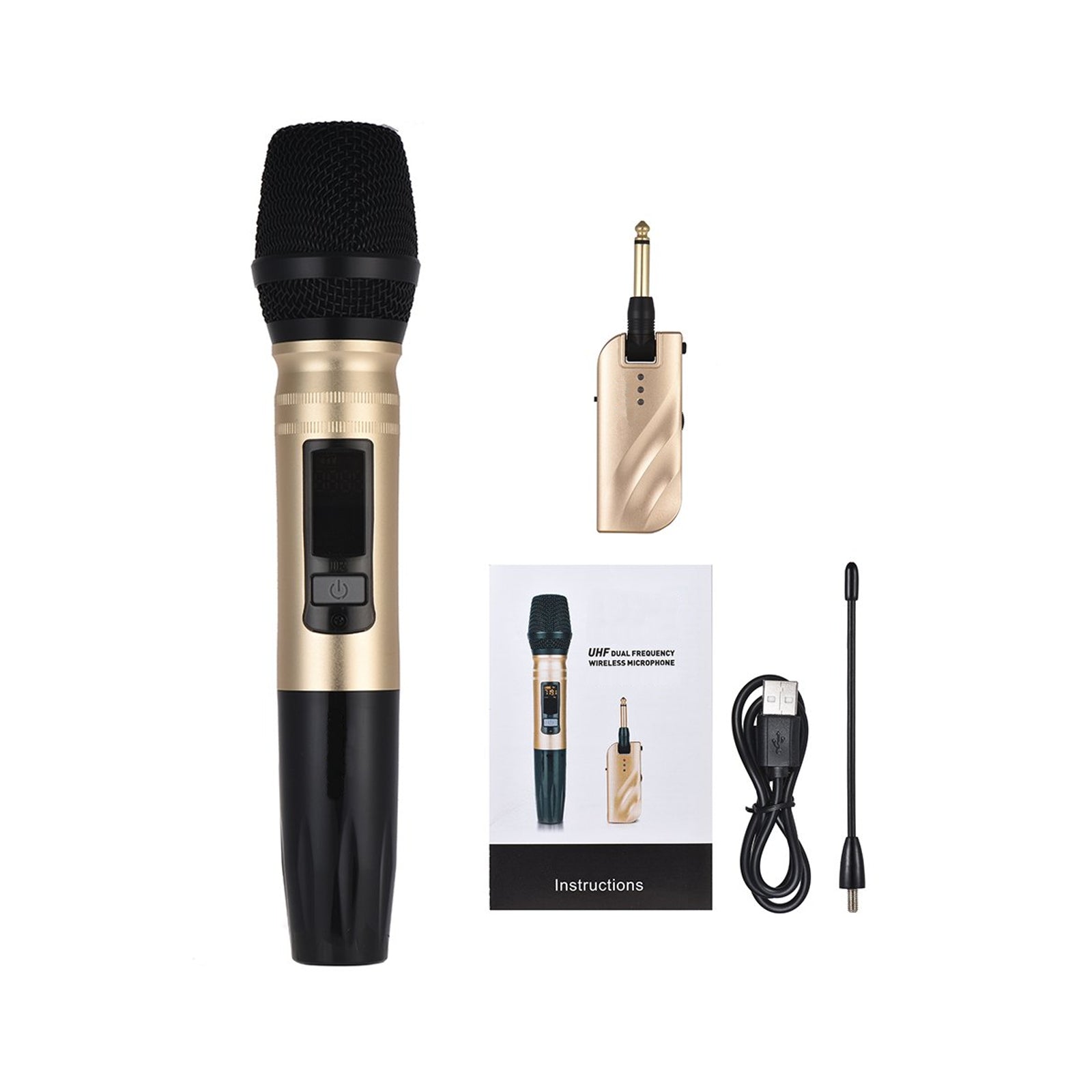Single UHF Cordless Wireless Microphones Variable Frequency LCD Upgradeable Add More Mics FREE POSTAGE