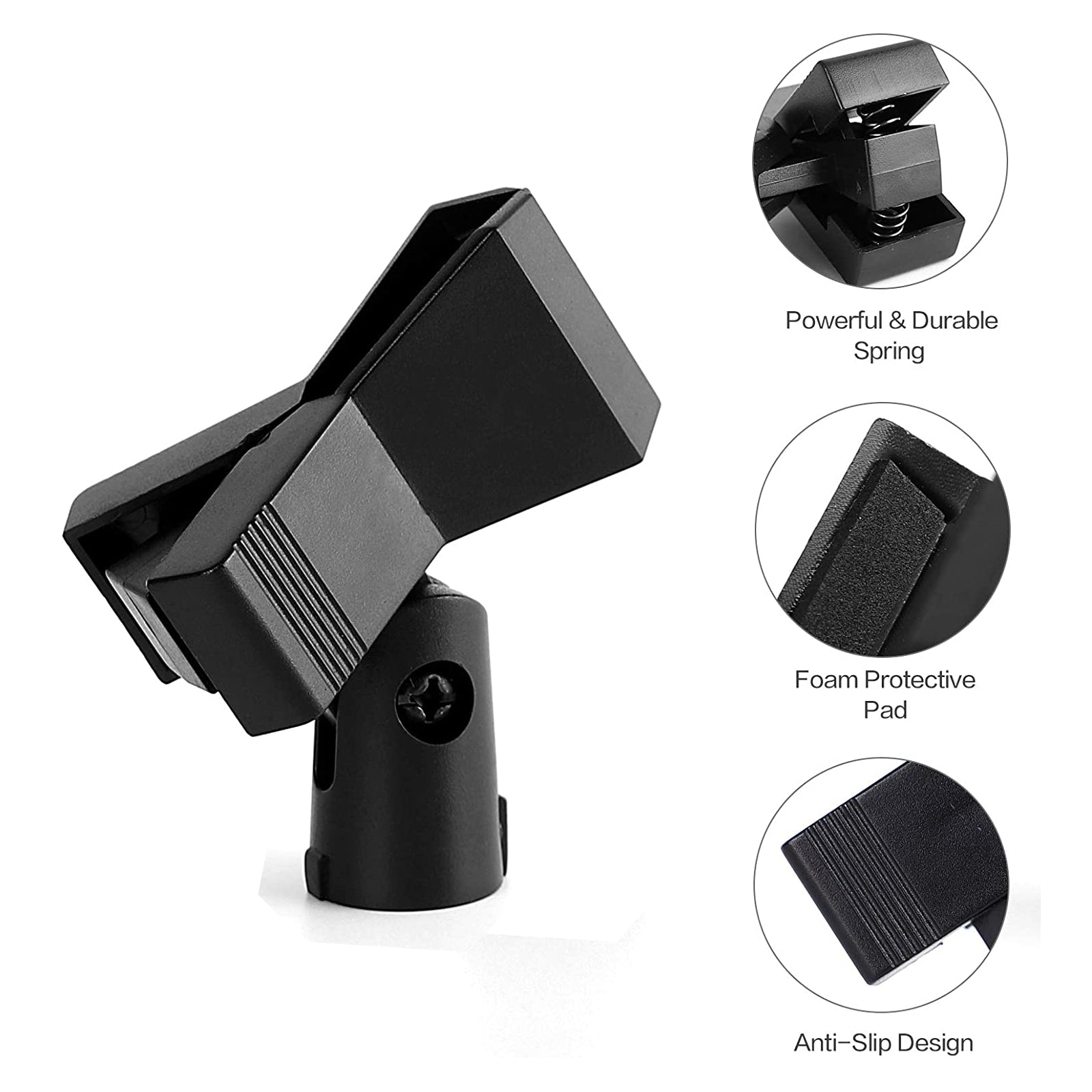 Microphone Clip Clamp For Mic Stand With 5/8" Male To 3/8" Female Thread Adapter