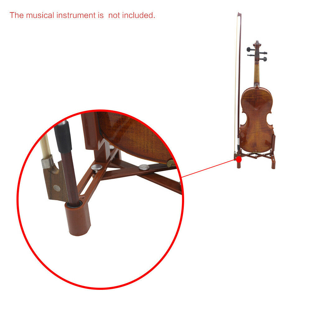 Violin Viola Stand with Bow Holder Padded Foldable Portable Display Storage