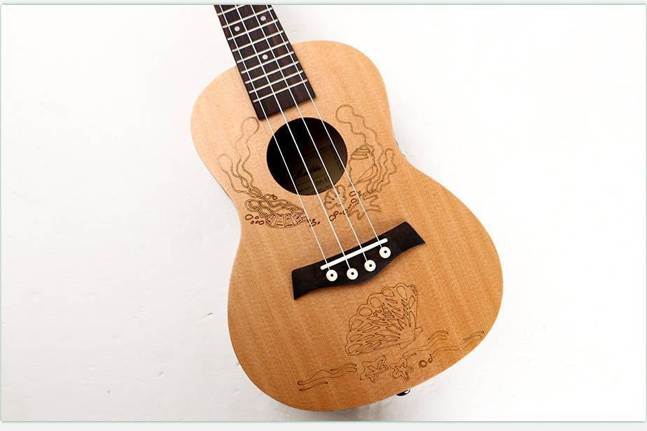 Ukulele 24 Inch Acessories Kit Option Rosewood Sapele Concert