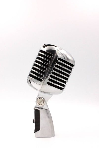 Classic Vintage Dynamic Vocal Microphone Retro Style with XLR Cable. 3 colours Gold, Silver or Rose Gold