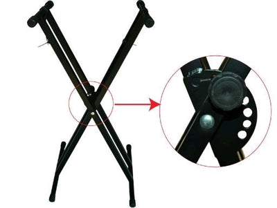 Keyboard Piano Stand Height Adjustable Foldable Steel Double Braced X Type Frame
