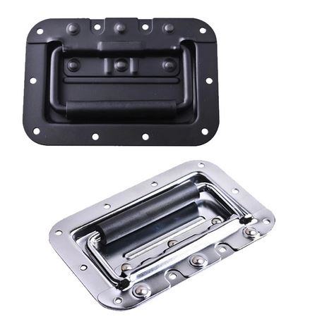 Recessed Spring Handle Black Or Chrome Heavy Duty Steel for Rack Flight Road Case Roadcase Flight case