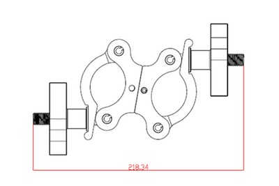 Event Lighting CLAMPDP50 - Aluminium Double Swivel Pipe Clamp