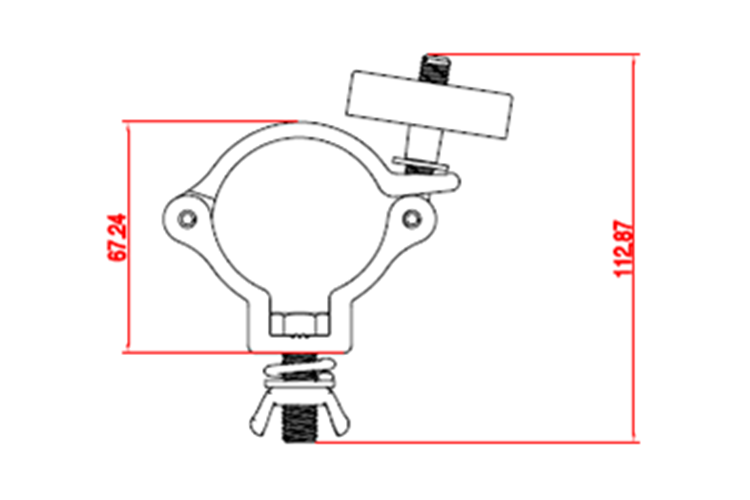 Event Lighting CLAMPP50L - Aluminium Pipe Clamp (Black)