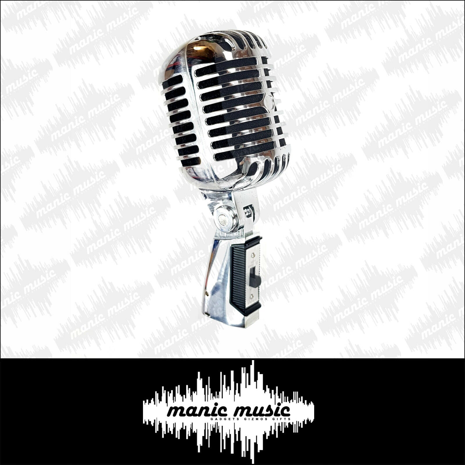 Classic Vintage Dynamic Vocal Microphone Retro Style with XLR Cable. 3 colours Gold, Silver or Rose Gold