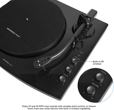 Mbeat Pro-M Stereo Turntable System with Bluetooth - Black