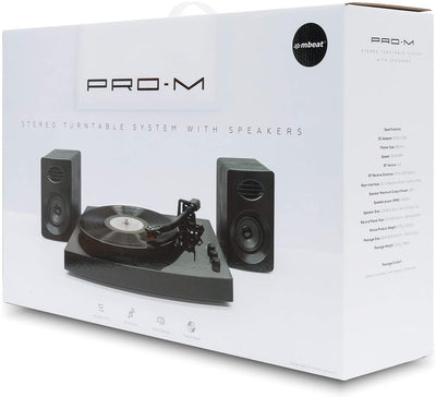 Mbeat Pro-M Stereo Turntable System with Bluetooth - Black