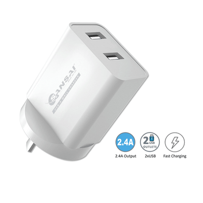 2 USB Outlets Wall Charger 2.4A SANSAI HW-2255