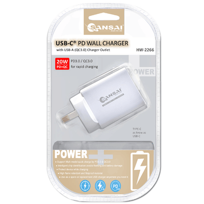 20W USB C + A Wall Charger SANSAI HW-2266