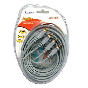 Heavy Duty 2RCA Plugs to 2RCA Plugs Cable SANSAI HD-4.5M