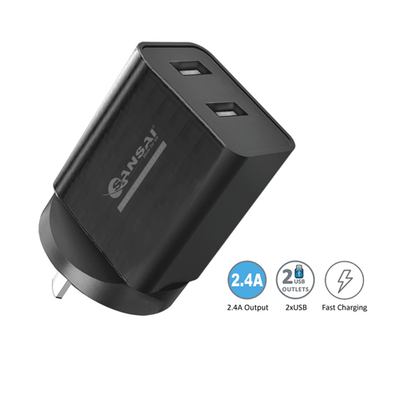 2 USB Outlets Wall Charger 2.4A SANSAI HW-2255