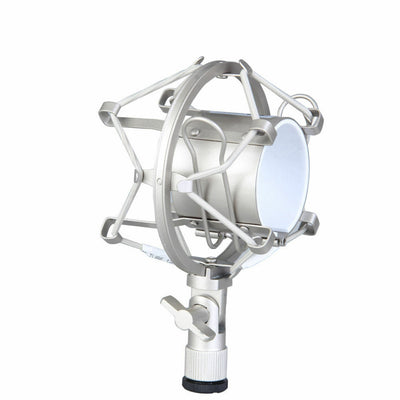 Metal Condenser Microphone Shock Mount For 43-40mm Diameter Universal Stand Mic Holder 3'8" or 5/8"