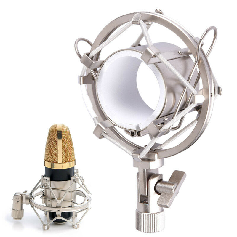 Metal Condenser Microphone Shock Mount For 43-40mm Diameter Universal Stand Mic Holder 3'8" or 5/8"