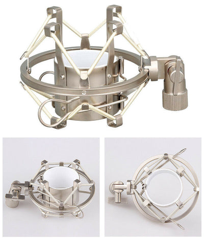 Metal Condenser Microphone Shock Mount For 43-40mm Diameter Universal Stand Mic Holder 3'8" or 5/8"