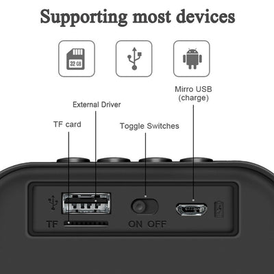 Portable Bluetooth Speaker Fabric Mini Wireless TF USB FM Call Waterproof