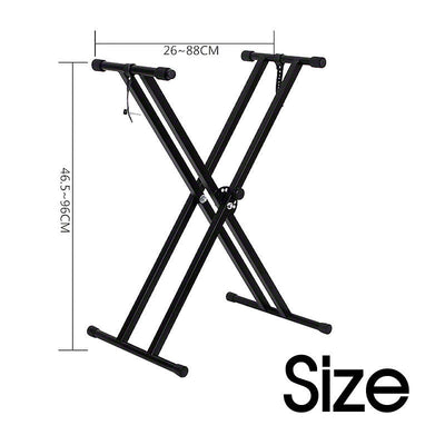 Keyboard Stand Adjustable Height and Piano Bench Stool Set Package