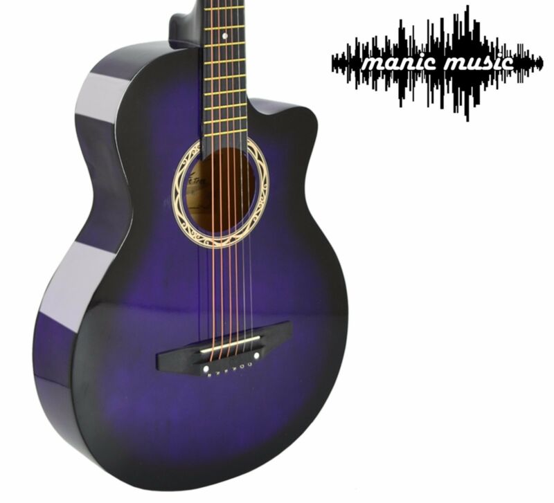 38" Cutaway Wooden Steel String Acoustic Guitar + Premium 15 Pcs Accessory Kit