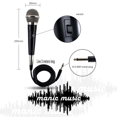 DYNAMIC CARDIOID MIC MICROPHONE + 3m XLR Female to 1/4"