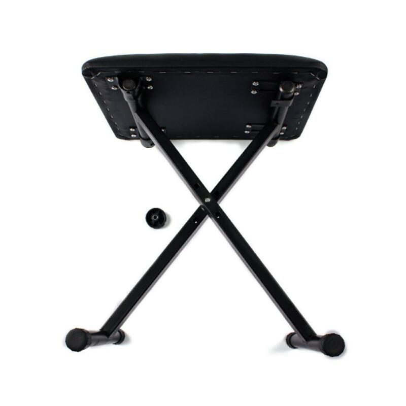 Portable Piano Stool Adjustable Folding 3 Way Keyboard PU Leather Bench Seat