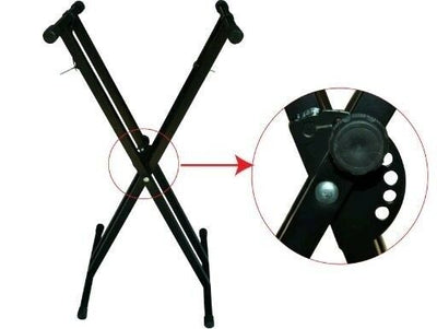 Keyboard Piano Stand Height Adjustable Foldable Steel Double Braced X Type Frame