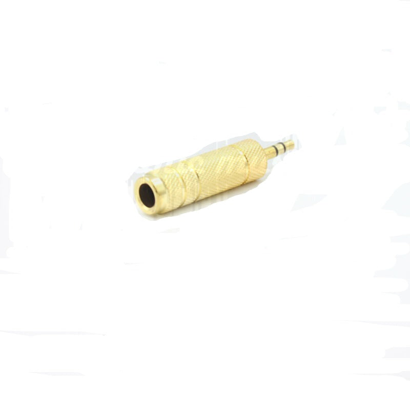 6.35mm 1/4 inch Stereo Socket to 3.5mm Stereo Male 1/4" Jack METAL GOLD Adapter