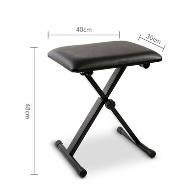 Portable Piano Stool Adjustable Folding 3 Way Keyboard PU Leather Bench Seat
