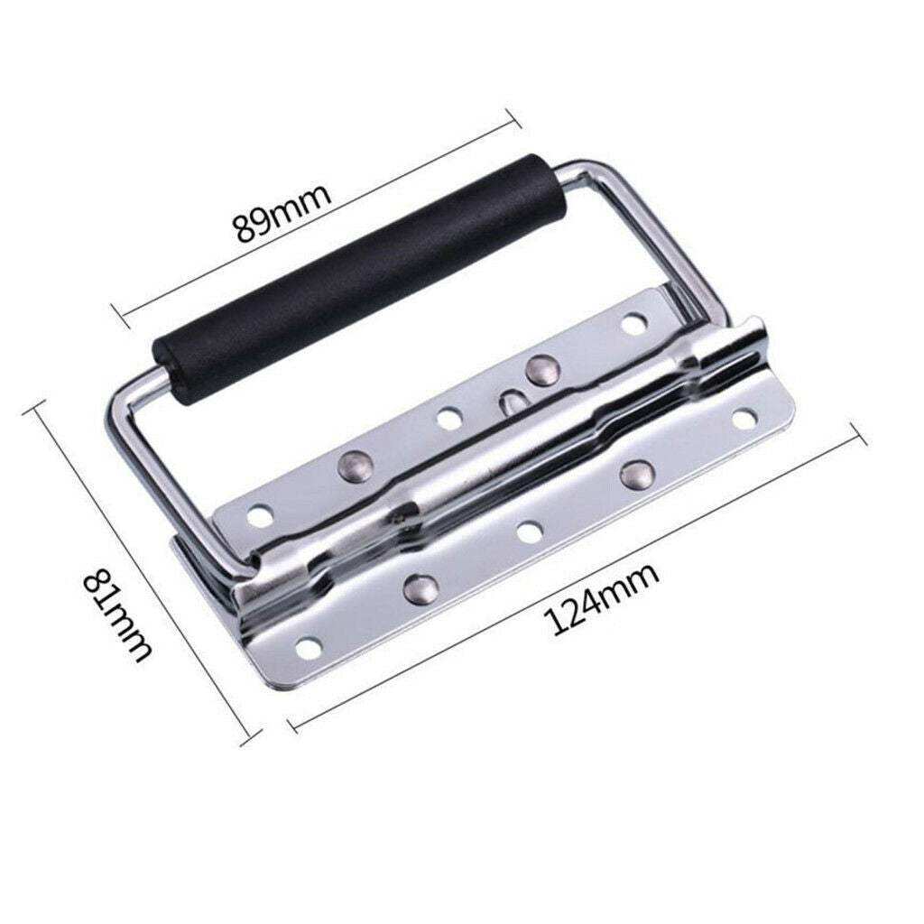 Spring Loaded Handle Steel Surface Mount Rubber Grip Chrome Road Flight Case Hardware Roadcase Hardcase Tool Box