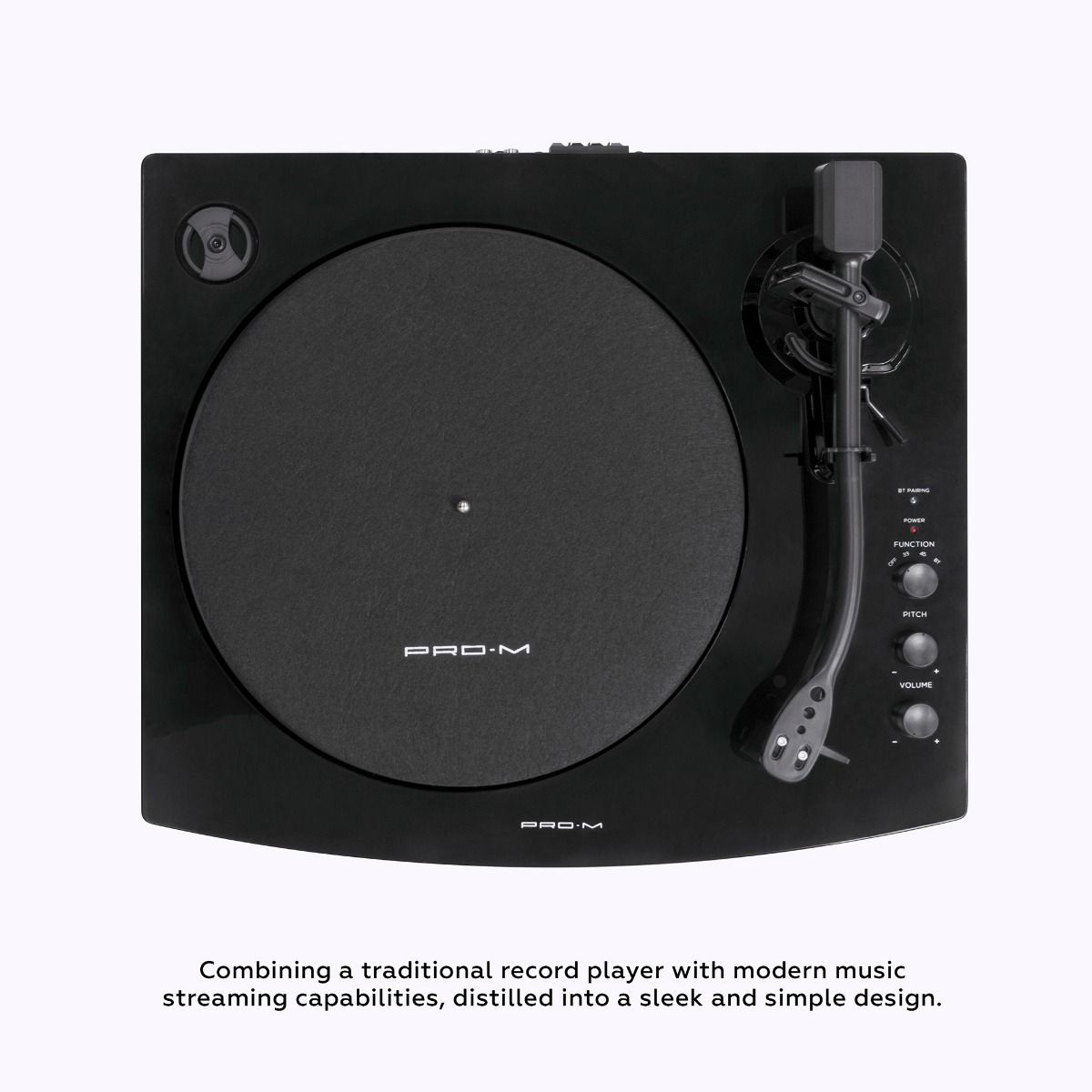 mbeat® Pro-M Bluetooth Stereo Turntable System (Black) - Vinyl Turntable Record Player, Vinyl 33/45, Bluetooth Streaming via Smart Devices