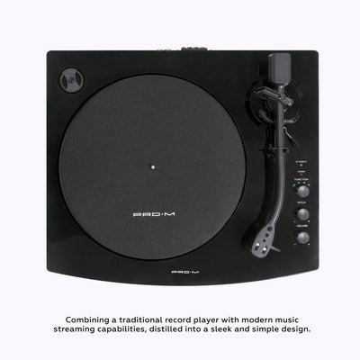 mbeat® Pro-M Bluetooth Stereo Turntable System (Black) - Vinyl Turntable Record Player, Vinyl 33/45, Bluetooth Streaming via Smart Devices