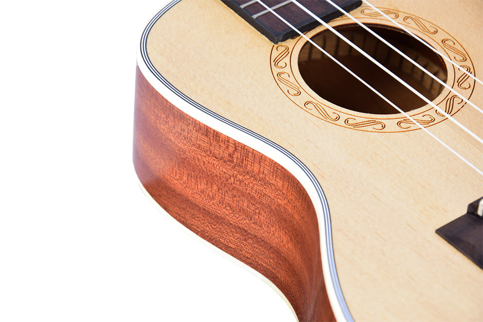 Acoustic Electric Ukulele Spruce Rosewood Concert 24 inch with EQ option installed