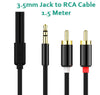 ACL 1.5 Meter 3.5mm To 2RCA Audio Auxiliary Adapter Stereo Splitter Cable AUX RCA Y Cord For Smartphone Speakers Tablet HDTV MP3 Player