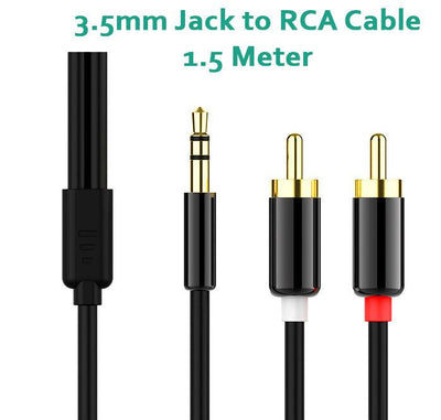 ACL 1.5 Meter 3.5mm To 2RCA Audio Auxiliary Adapter Stereo Splitter Cable AUX RCA Y Cord For Smartphone Speakers Tablet HDTV MP3 Player