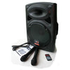 15" inch Portable Bluetooth PA Speaker + 2 Wireless Microphones + Mic Stands