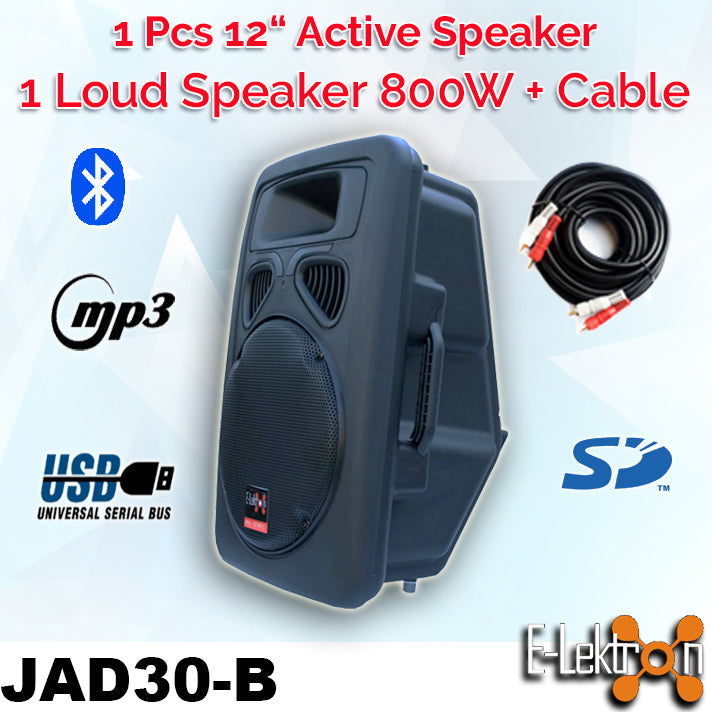 2x12" Inch 1500w Bluetooth Portable+active Loud Speaker Set Sound System with 2 Microphones and Stands