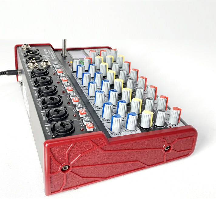 SE-8MM Live Audio Mixer 8 Channel Mixer incl. USB Bluetooth Soundcard Phantom Power with Condenser Mic